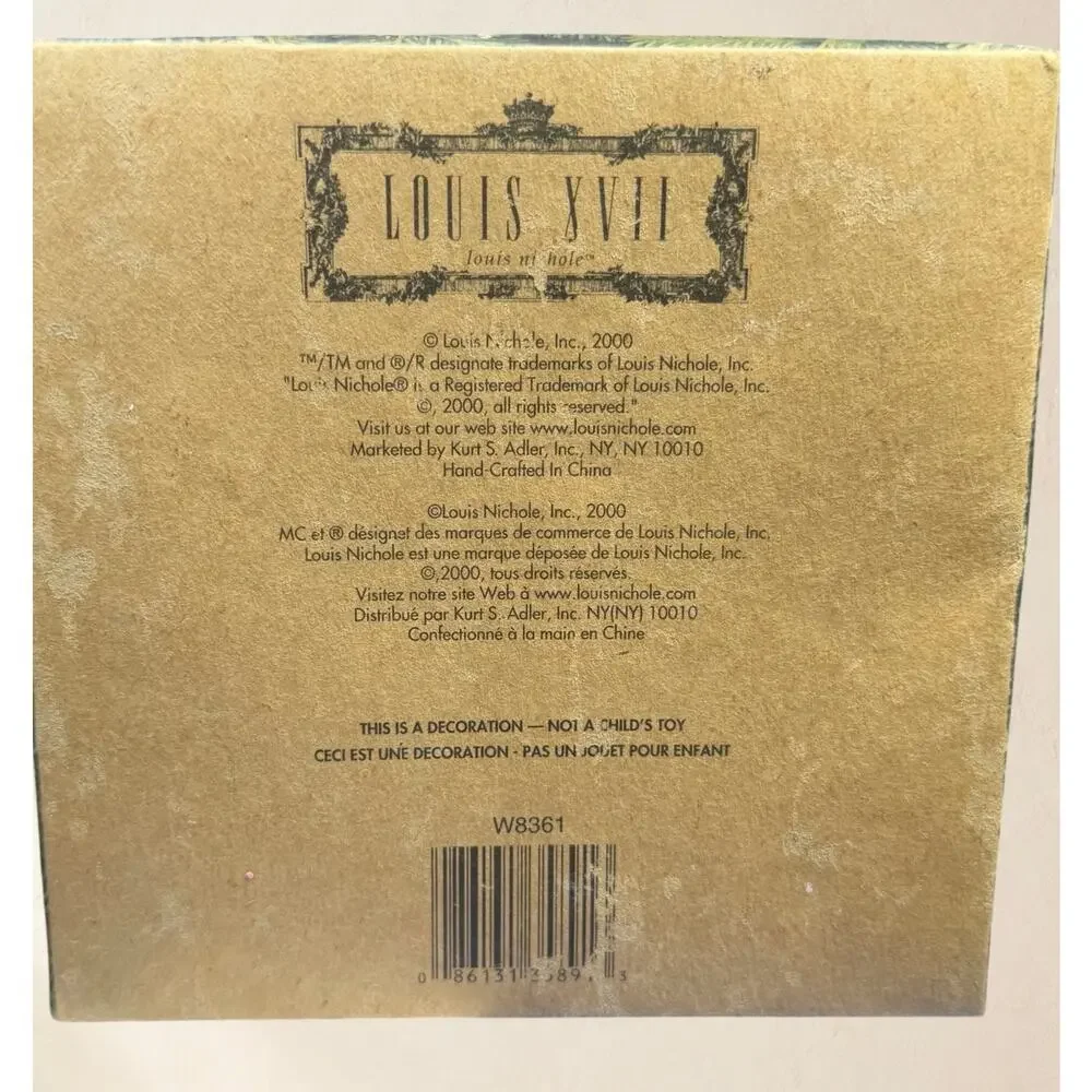 Vintage 2000 Louis Nichole Victorian Hat Christmas Ornament W8361 Kurt Adler Box